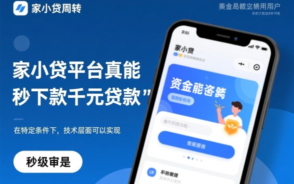 家小贷平台真的能秒下款千元贷款吗