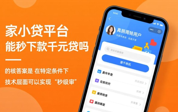 家小贷平台真的能秒下款千元贷款吗