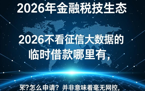 2026不看征信大数据的临时借款哪里有