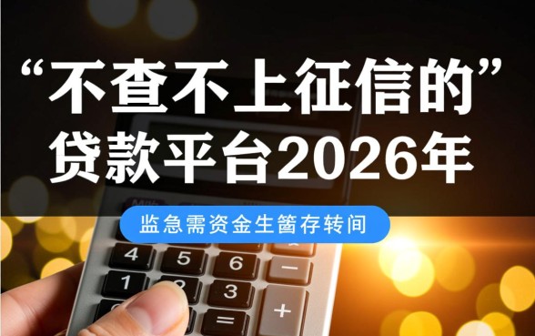 2026年不查不上征信的贷款平台有哪些