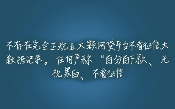哪个网贷平台不看征信大数据记录的