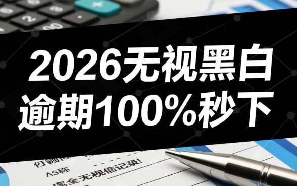 2026无视黑白逾期能下款吗