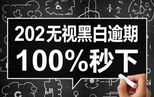2026无视黑白逾期能下款吗