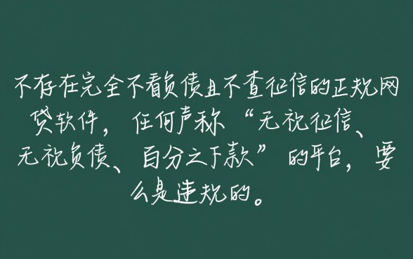 有哪些不看负债不查征信的网贷软件