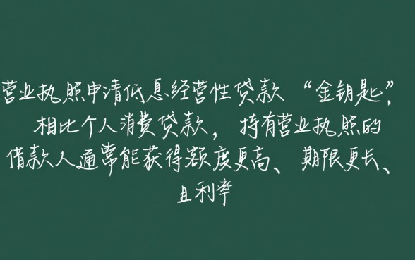 有营业执照能做哪些贷款