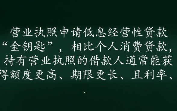 有营业执照能做哪些贷款