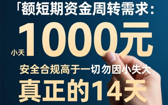 14天短期借款1000元怎么借