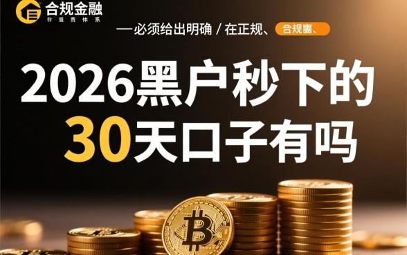 2026黑户秒下的30天口子有吗
