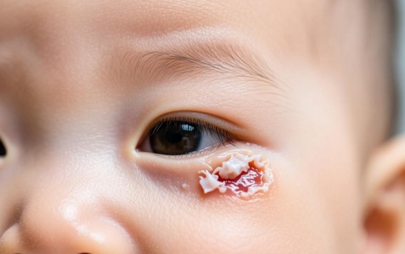 宝宝眼皮有口子几天结的痂会掉下来