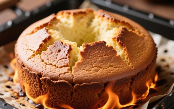 烤的蛋糕为什么上面有口子下面没有