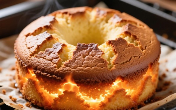 烤的蛋糕为什么上面有口子下面没有