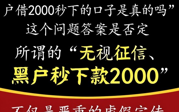 黑户借2000秒下的口子是真的吗