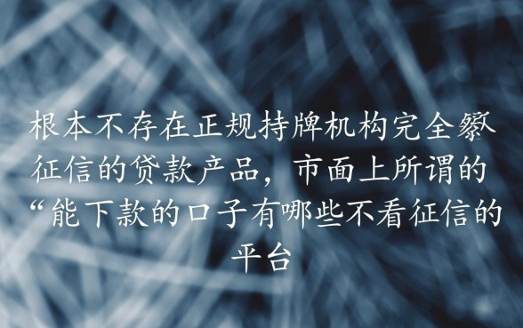 能下款的口子有哪些不看征信的平台