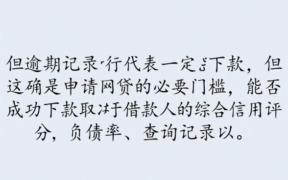 没有逾期过的网贷能下款吗