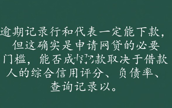 没有逾期过的网贷能下款吗