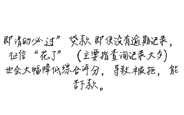 征信花了必过的网贷没逾期能下款吗