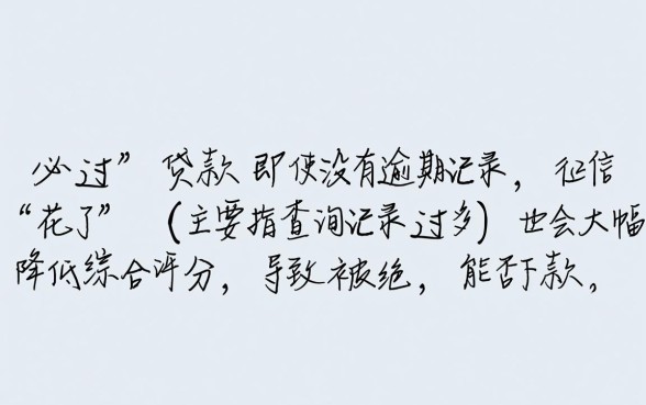 征信花了必过的网贷没逾期能下款吗