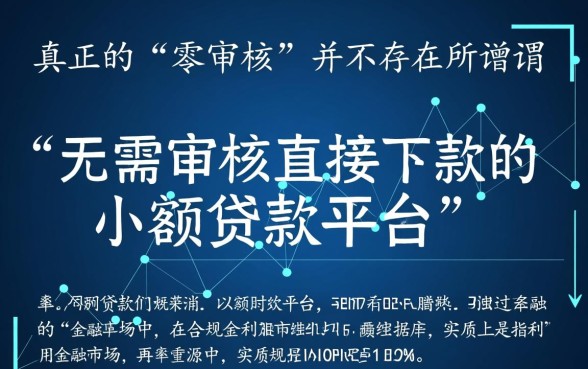无需审核直接下款的小额贷款平台有哪些