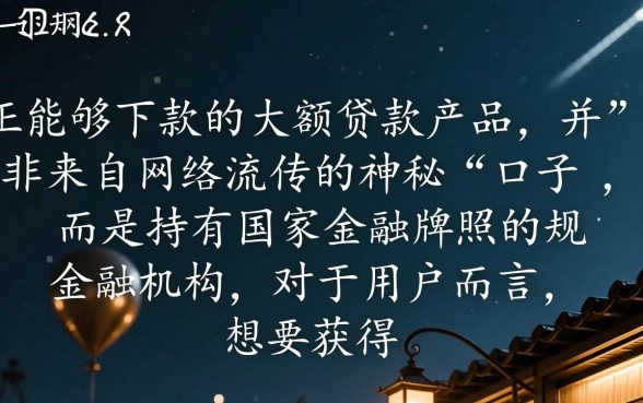 线上有什么大额贷款口子可以下款