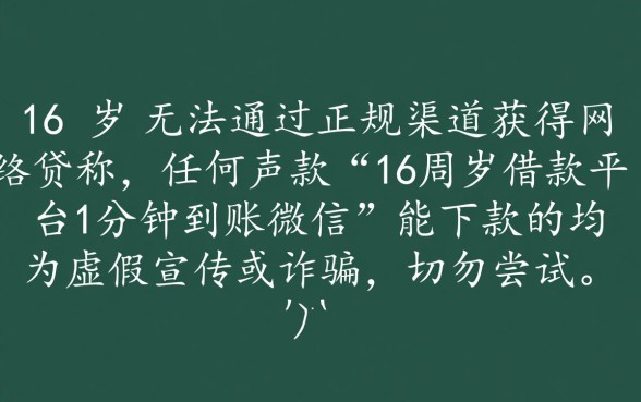 16周岁借款平台靠谱吗