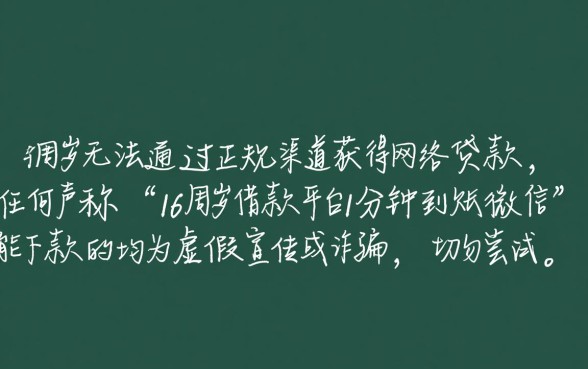 16周岁借款平台靠谱吗