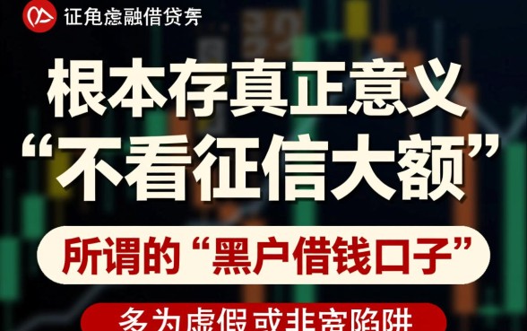黑户借钱不看征信大额口子在哪里