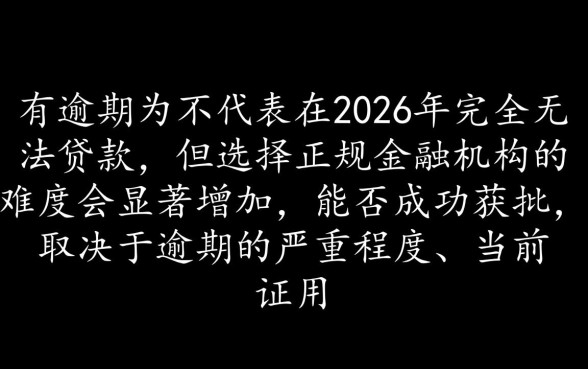 征信有逾期2026年能贷款口子