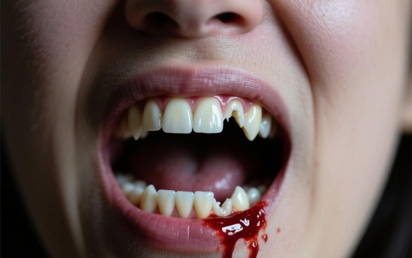 梦见下门牙断了一个没流血