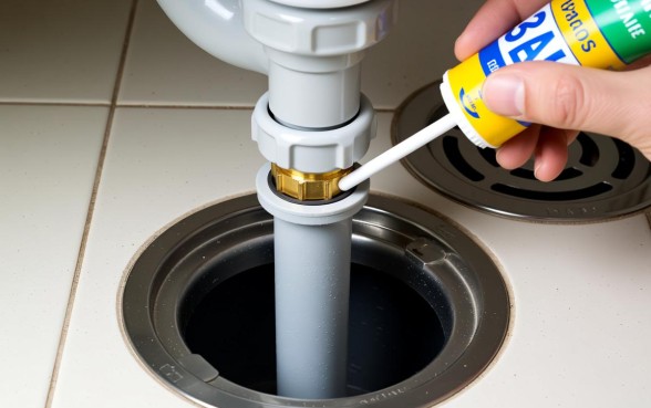 下水道地漏用什么粘住水管口子