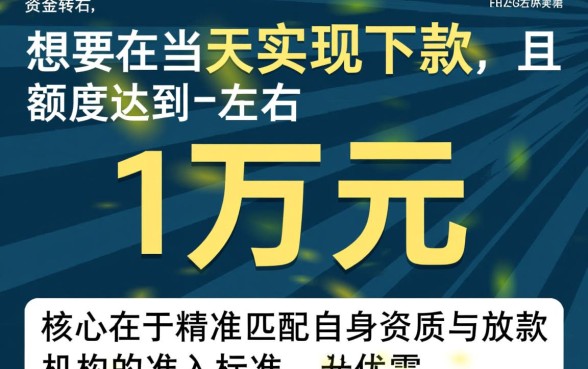 求当天能下款1万左右的网贷口子
