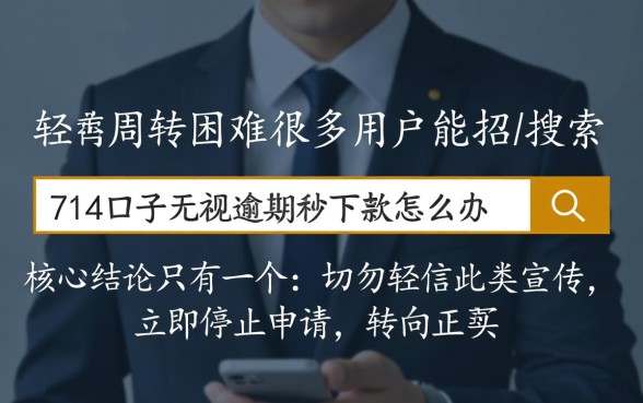 714口子无视逾期秒下款怎么办