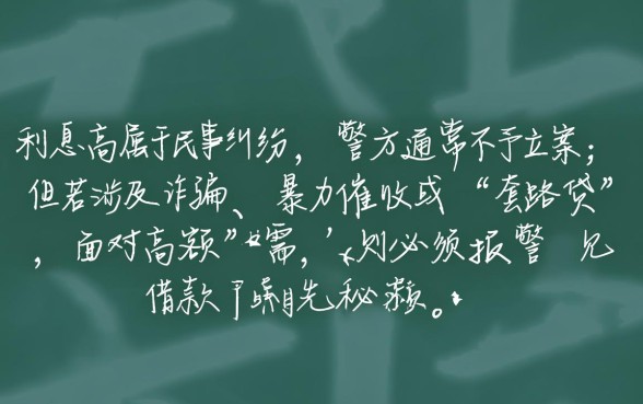 网络借款平台利息过高可以报警吗