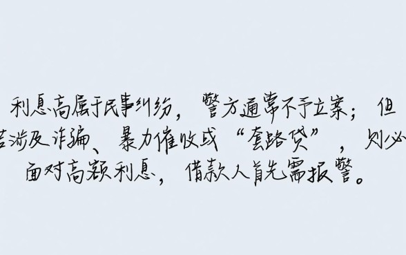 网络借款平台利息过高可以报警吗