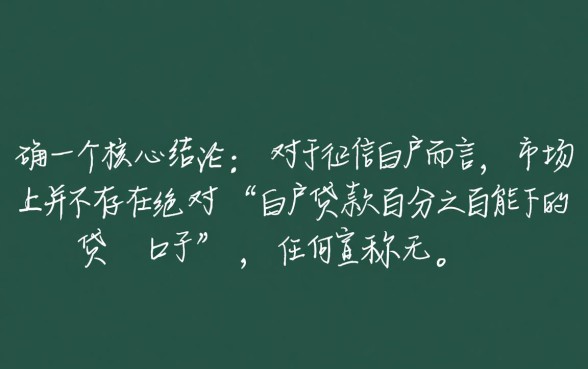 白户贷款百分之百能下的贷款口子