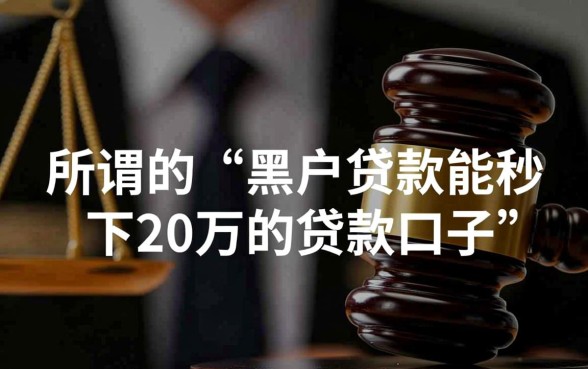 黑户贷款能秒下20万的贷款口子