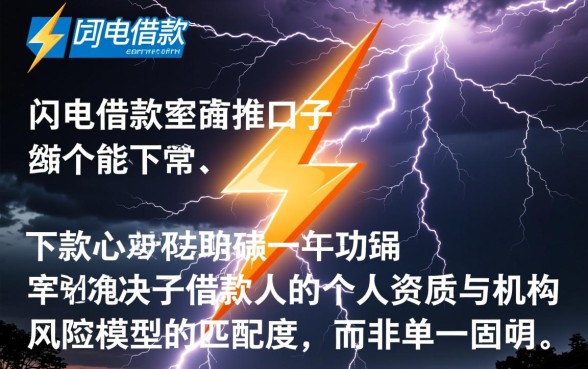 闪电借款里面推的口子哪个能下款