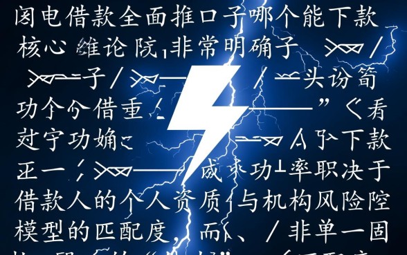 闪电借款里面推的口子哪个能下款