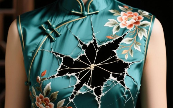 旗袍破大口子怎么补救