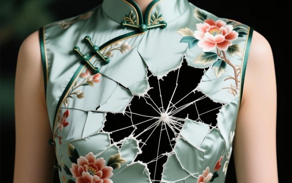 旗袍破大口子怎么补救