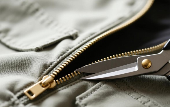 服装拉链下口怎么打剪口子的图解