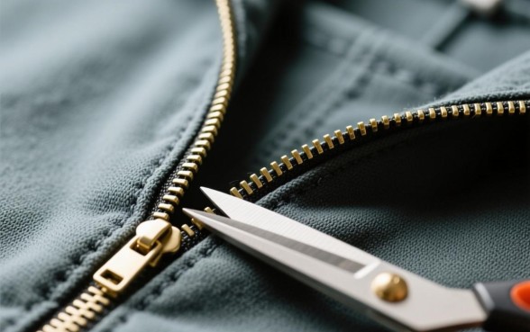 服装拉链下口怎么打剪口子的图解