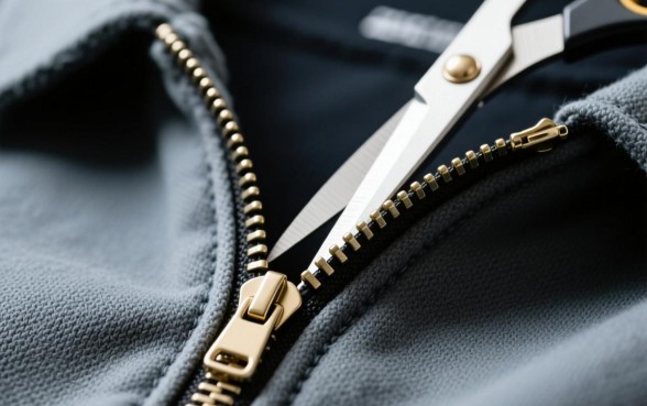 服装拉链下口怎么打剪口