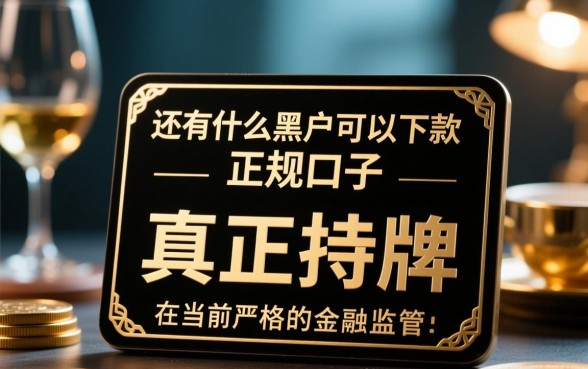 还有什么黑户可以下款的正规口子