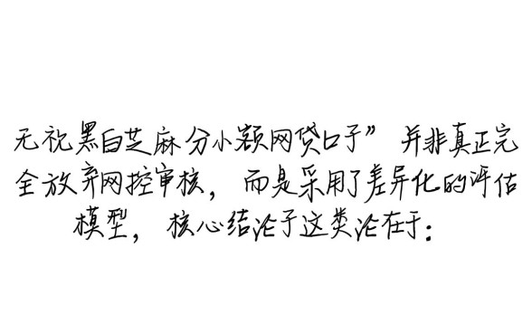 无视黑白芝麻分小额网贷口子解析