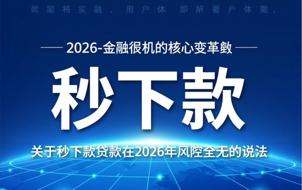2026年秒下款贷款风控全无吗