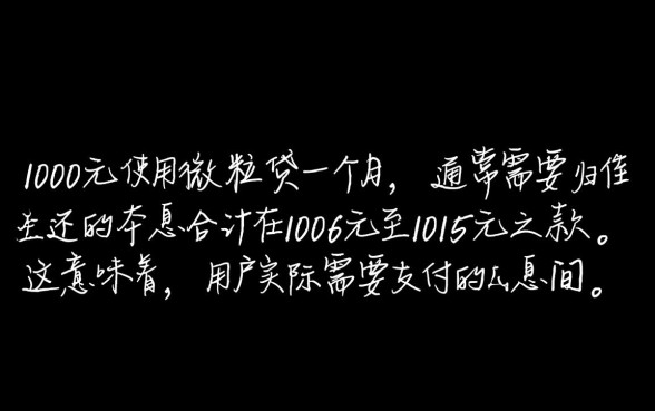 微粒贷借一千块钱一个月还多少