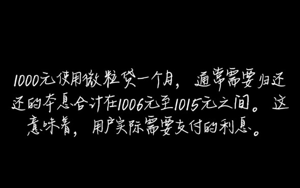 微粒贷借一千块钱一个月还多少