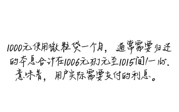 微粒贷借一千块钱一个月还多少