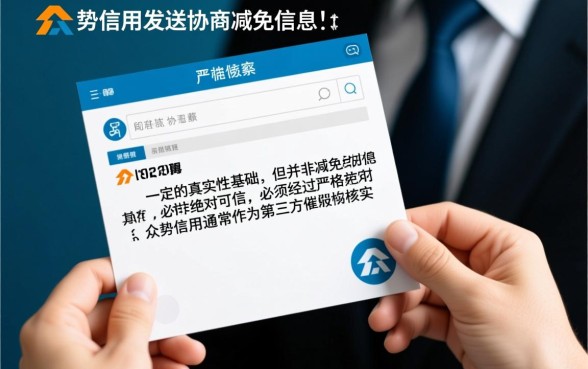 众势信用发信息协商减免真实吗