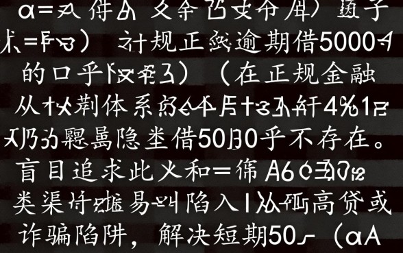 无视黑白逾期借5000的口子